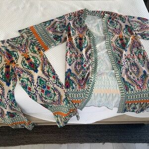 Custom made silky pajama pant and robe xs